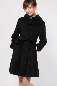 Пальто черное (без пояса)