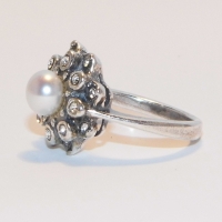 Кольцо Хризантема серебро