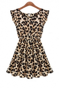 '.Летнее леопардовое платье .'