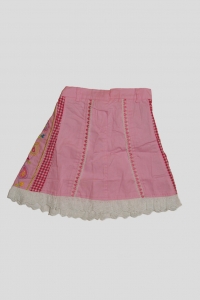 '.Юбка розовая с белой обороткой и вышивным рисунком (6 лет) .'