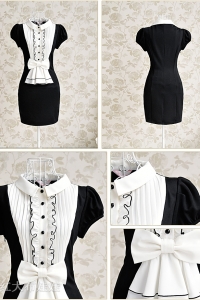 Черно-белое платье в стиле ретро