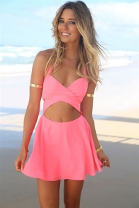 '.Розовое пляжное платье .'